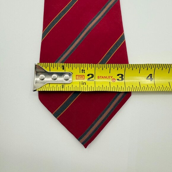 George Ltd. 1980s Vintage Necktie Italian Silk Stripe Blade Tie 3.75” Mens Dress - Picture 4 of 5